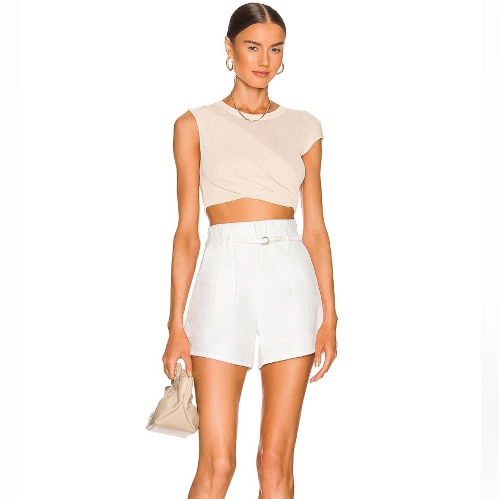Revolve- High Rise Pleated Denim Short in Head In The Clouds ‼️